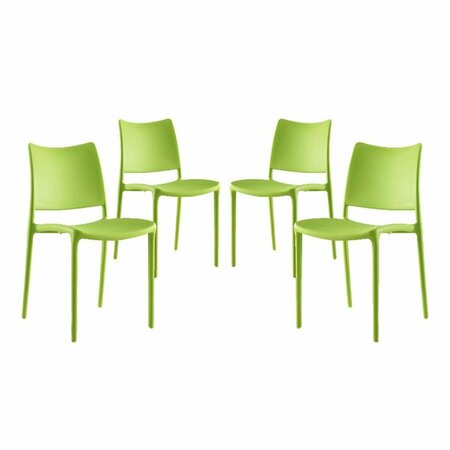 MODWAY FURNITURE Hipster Dining Side Chair, Green, 4PK EEI-2425-GRN-SET